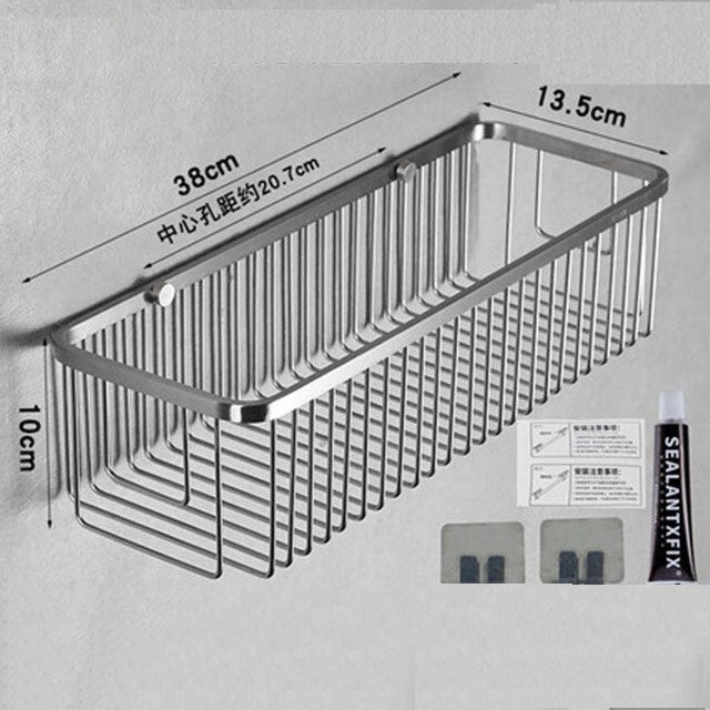 Brushed Stainless Steel Bathroom Racking Cosmetic Shelf For Washroom Shower Room Shampoo Basket Shelving Rack