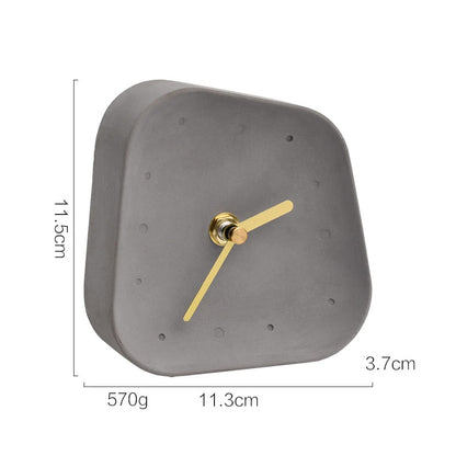 Nordic Geometry Shaped Cement Table Clock - A Stylish and Functional Addition to Your Coffee Table or Office Desktop