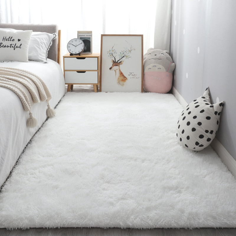 Thick Soft Plush Pile Area Rug For Living Room Deep & Fluffy Non-Slip Mat White Carpet For Modern Home Decor - Multiple Colors & Sizes