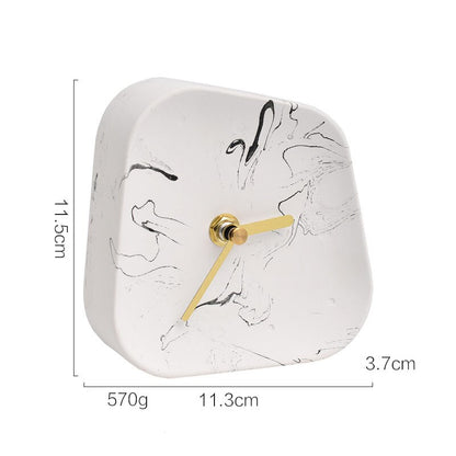 Nordic Geometry Shaped Cement Table Clock - A Stylish and Functional Addition to Your Coffee Table or Office Desktop