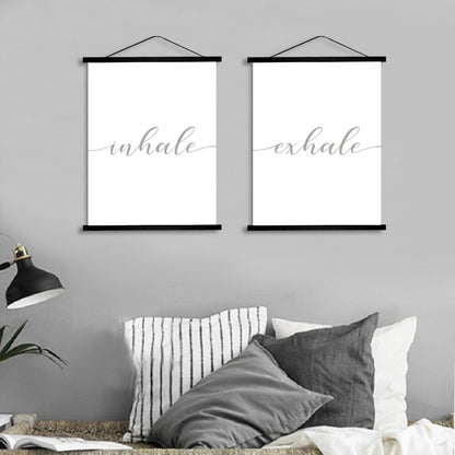 Teak Wooden Magnetic Poster Hanger Frame - Elegant Modern Scroll Design Frame for Paintings, Photos, and Canvas Wall Art