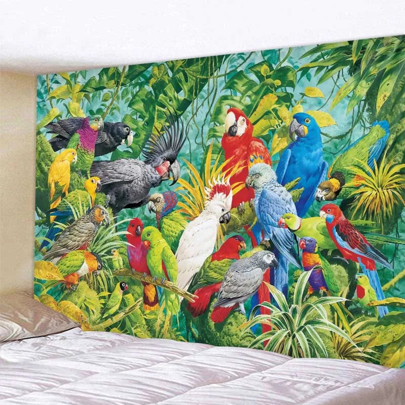 Lush Tropical Waterfalls Exotic Landscape Tapestry: Inspiring Fantasy Landscape and Rainforest Print - Creative Bedroom Living Room Wall Decor