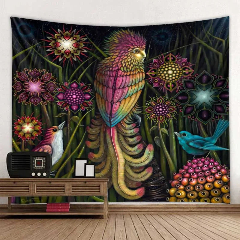 Lush Tropical Waterfalls Exotic Landscape Tapestry: Inspiring Fantasy Landscape and Rainforest Print - Creative Bedroom Living Room Wall Decor