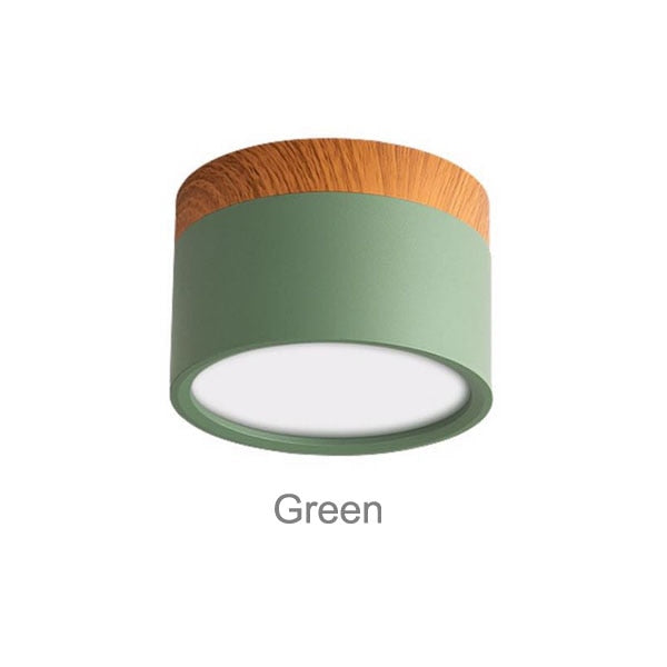 Modern Colorful Nordic LED Downlight Wood Matte Pastel Colors Ceiling Lights For Kitchen Living Room Dining Room Home Office Workspace Lighting