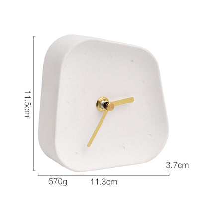 Nordic Geometry Shaped Cement Table Clock - A Stylish and Functional Addition to Your Coffee Table or Office Desktop