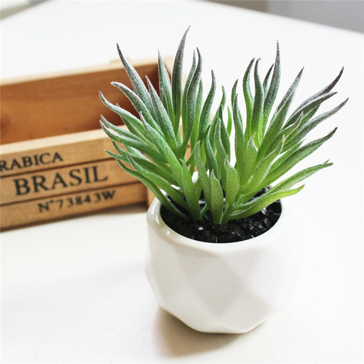 Lush Artificial Succulent Bonsai in Pots: A Maintenance-Free Touch of Green for Your Home or Office Desktop