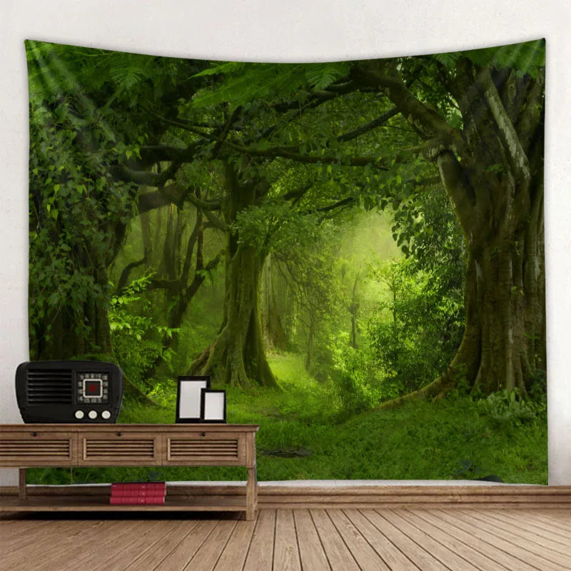 Lush Forest Hanging Tapestry Wall Decoration Exotic Fantasy Landscape Creative Wall Art Decoration For Living Room Bedroom Artistic Home Decor