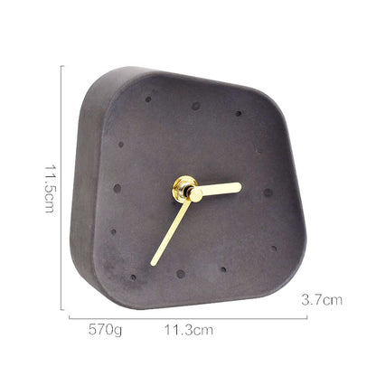 Nordic Geometry Shaped Cement Table Clock - A Stylish and Functional Addition to Your Coffee Table or Office Desktop