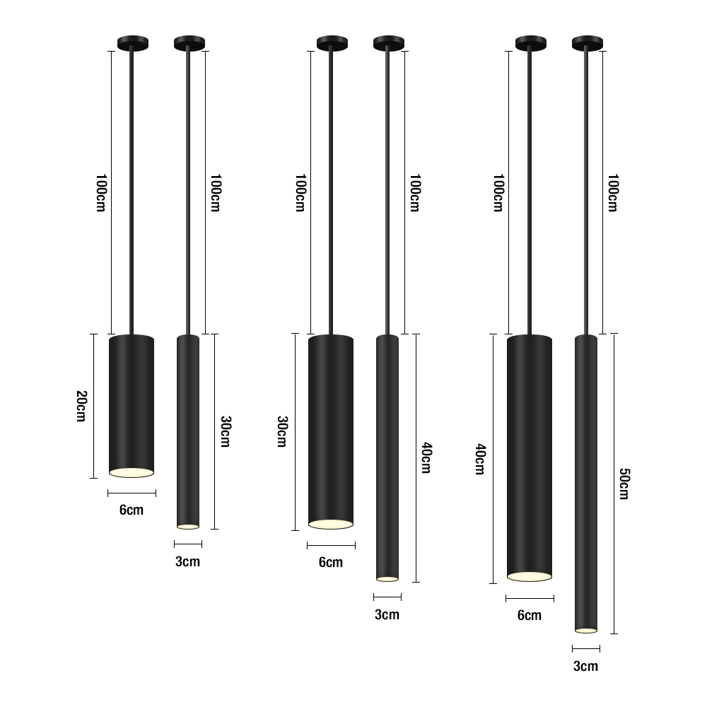 Modern Minimalist LED Tube Pendant Lights For Kitchen Island Dining Table Hanging Light Fixtures For Contemporary  Interior Design