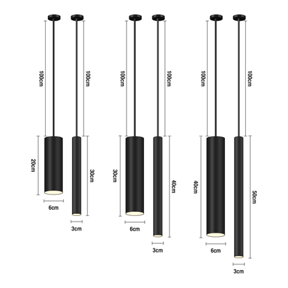 Modern Minimalist LED Tube Pendant Lights For Kitchen Island Dining Table Hanging Light Fixtures For Contemporary  Interior Design