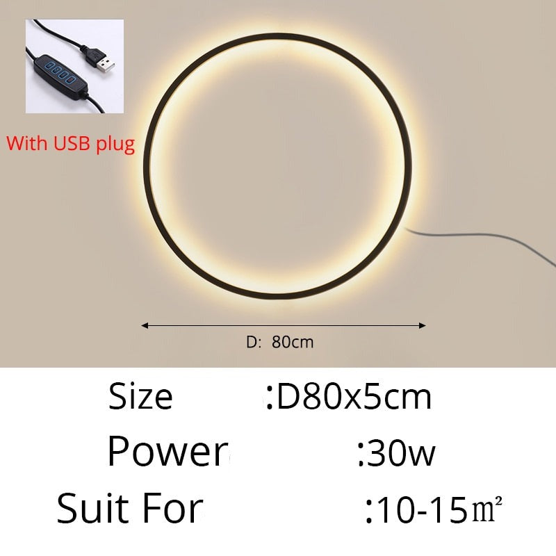 Simple Circle Ring Of Light LED Wall Light Modern Interior Lighting For Sofa Background Decoration Living Room Bedroom Light Decor