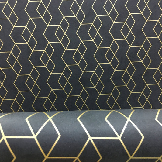 Luxury Gold Geometric Dark Gray Wallpaper For Office Home Living Room Shop Hotel Bar Modern Solid Colors Contemporary Wall Covering