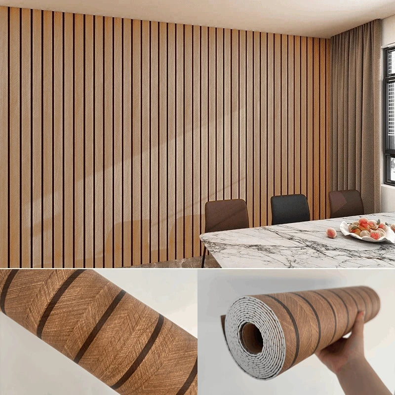 Imitation Wood Grain Foam Wallpaper – Self‑Adhesive Waterproof Peel‑and‑Stick Wall Panels for Bedroom & Living Room Home Décor