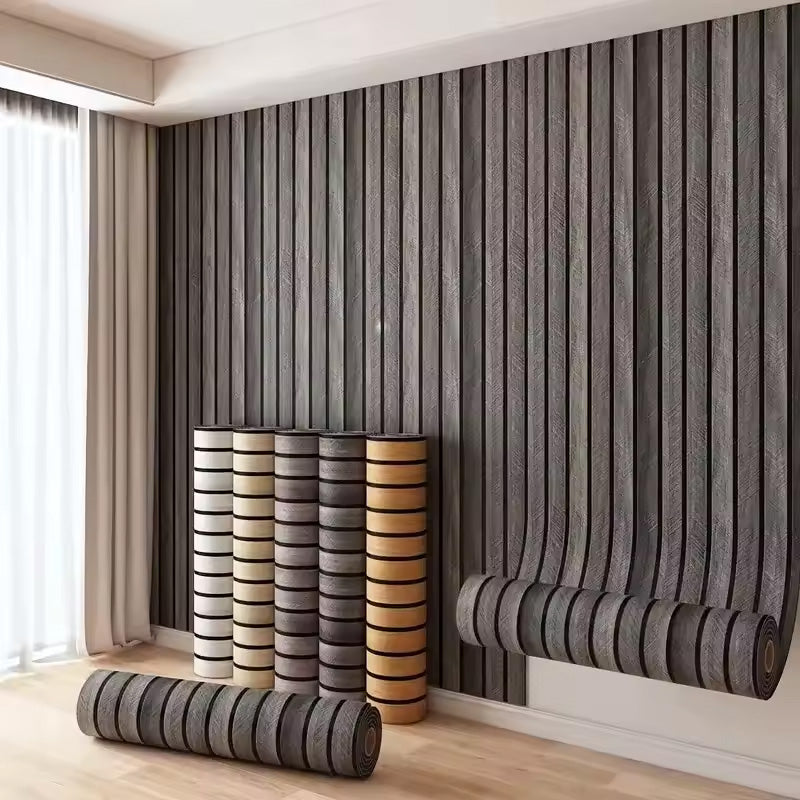Imitation Wood Grain Foam Wallpaper – Self‑Adhesive Waterproof Peel‑and‑Stick Wall Panels for Bedroom & Living Room Home Décor