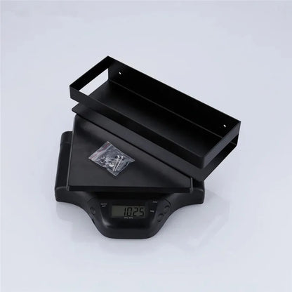 Matt Black Stainless Steel Bathroom Shelf Shower Rack Wall Mounted Modern Angular Design Black Bathroom Accessories Rack