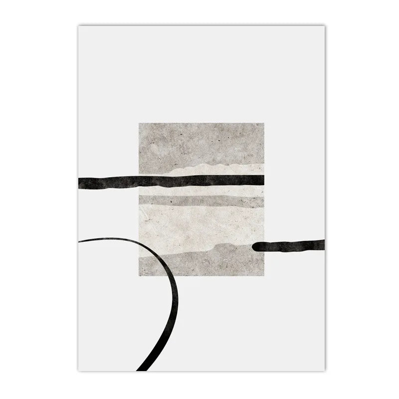 Minimalist Abstract Posters – Beige and Black Line Canvas Prints Nordic Wall Art for Bedroom, Living Room & Modern Home Decoration