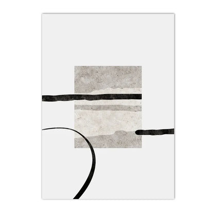 Minimalist Abstract Posters – Beige and Black Line Canvas Prints Nordic Wall Art for Bedroom, Living Room & Modern Home Decoration