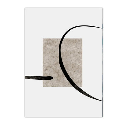 Minimalist Abstract Posters – Beige and Black Line Canvas Prints Nordic Wall Art for Bedroom, Living Room & Modern Home Decoration