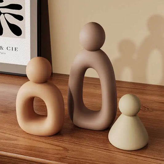Minimalist Family Sculptured Nordic Figurines – Modern Decorative Ornaments For Coffee Table Living Room Sideboard Contemporary Home Decor 