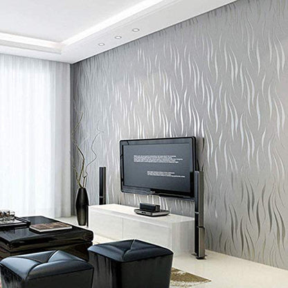 Modern Embossed 3D Abstract Curves Wallpaper For Living Room Bedroom Contemporary Home Decor Wavy Stripes Wallpaper