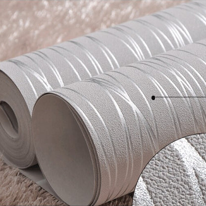 Modern Luxury Silver Striped Grey Wallpaper Textured Embossed Metallic Striped On Plain Grey Background Modern Home Decor