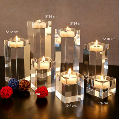 Modern Chunky Crystal Candle Holders Tealight Religious Contemporary Candlestick Reiki Spa Candle Stands Modern Home Decor