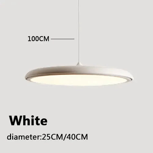 Modern Designer LED Disk Pendant Light – Minimalist Round UFO Style Hanging Lamp Fixture for Dining Table, Kitchen Island & Modern Home Decor
