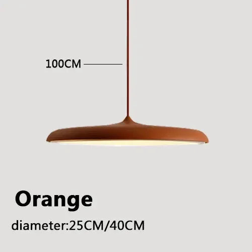 Modern Designer LED Disk Pendant Light – Minimalist Round UFO Style Hanging Lamp Fixture for Dining Table, Kitchen Island & Modern Home Decor