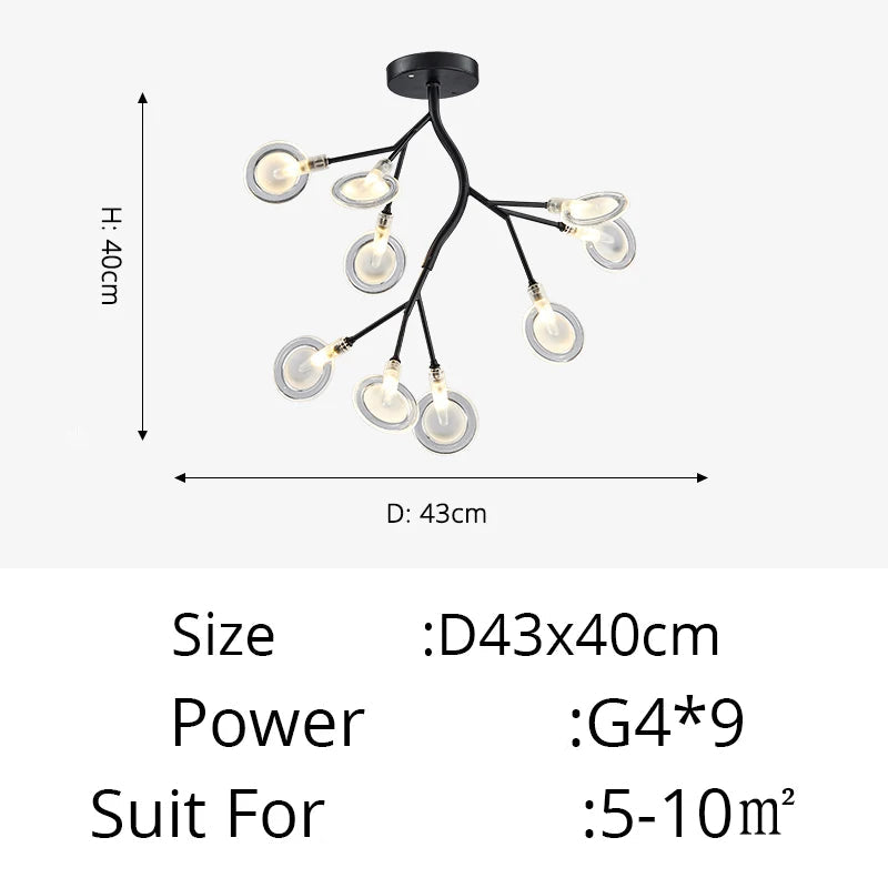 Modern Luxury Golden White LED Chandelier Ceiling Light Statement Piece - Sculptured Organic Branches Design With White Petal Lights 2026