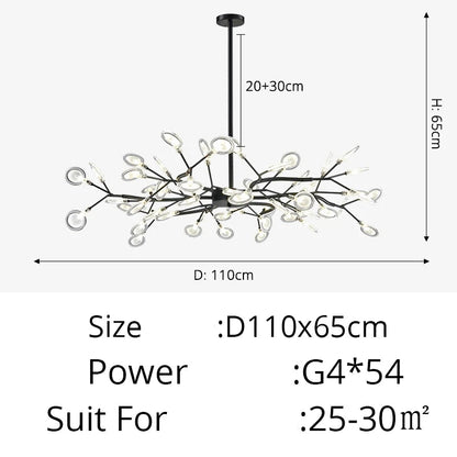Modern Luxury Golden White LED Chandelier Ceiling Light Statement Piece - Sculptured Organic Branches Design With White Petal Lights 2026