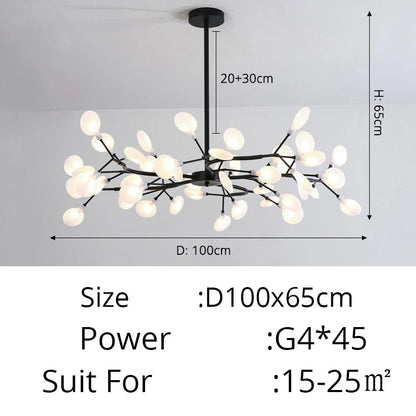 Modern Luxury Golden White LED Chandelier Ceiling Light Statement Piece - Sculptured Organic Branches Design With White Petal Lights 2026