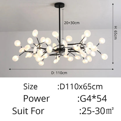 Modern Luxury Golden White LED Chandelier Ceiling Light Statement Piece - Sculptured Organic Branches Design With White Petal Lights 2026