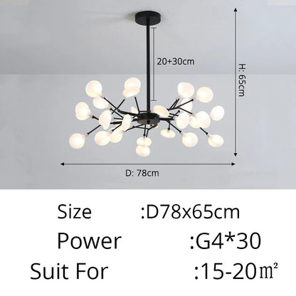 Modern Luxury Golden White LED Chandelier Ceiling Light Statement Piece - Sculptured Organic Branches Design With White Petal Lights 2026