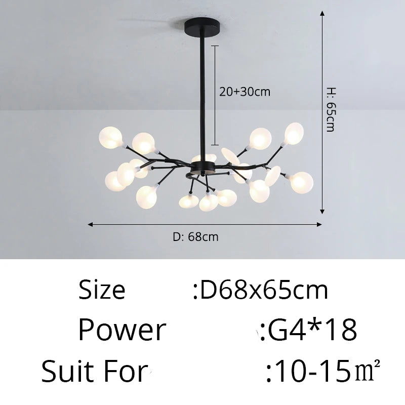 Modern Luxury Golden White LED Chandelier Ceiling Light Statement Piece - Sculptured Organic Branches Design With White Petal Lights 2026