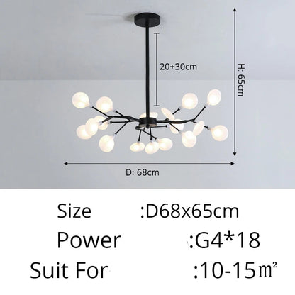 Modern Luxury Golden White LED Chandelier Ceiling Light Statement Piece - Sculptured Organic Branches Design With White Petal Lights 2026