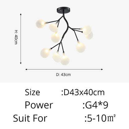 Modern Luxury Golden White LED Chandelier Ceiling Light Statement Piece - Sculptured Organic Branches Design With White Petal Lights 2026