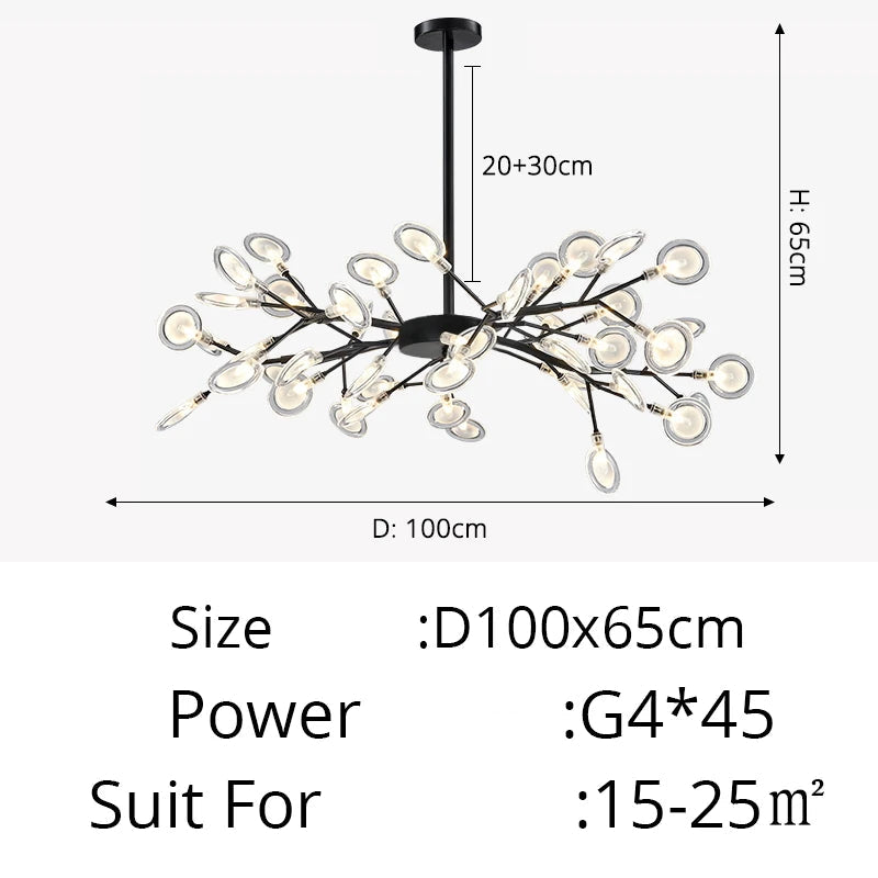 Modern Luxury Golden White LED Chandelier Ceiling Light Statement Piece - Sculptured Organic Branches Design With White Petal Lights 2026