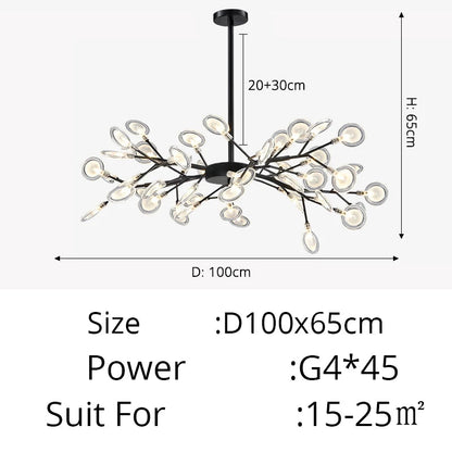 Modern Luxury Golden White LED Chandelier Ceiling Light Statement Piece - Sculptured Organic Branches Design With White Petal Lights 2026