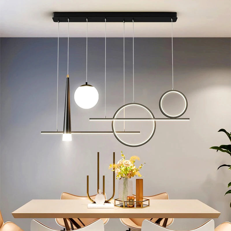 Modern Nordic Chandelier Lighting Fixture – Luxury Pendant Lamp, LED Ceiling Light, Contemporary Hanging Indoor Lighting for Dining Room, Living Room & Home Décor