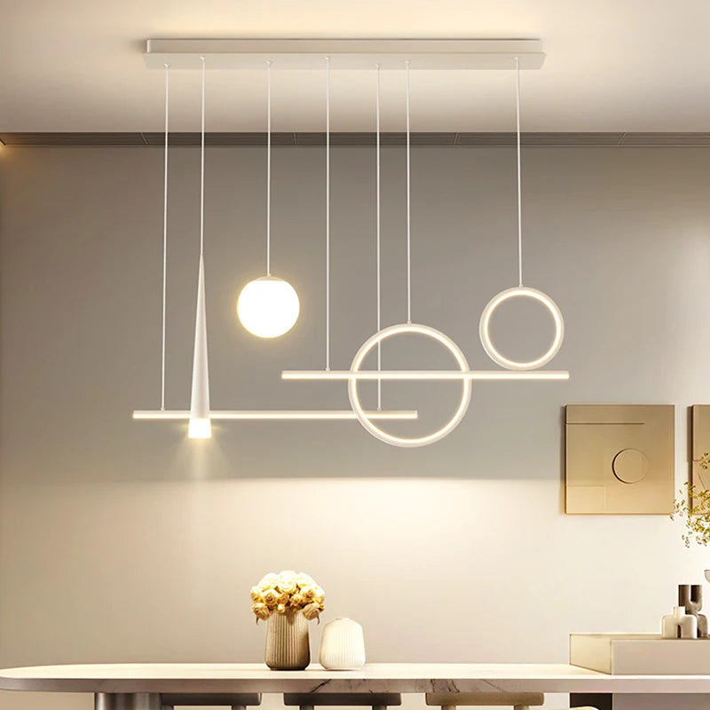 Modern Nordic Chandelier Lighting Fixture – Luxury Pendant Lamp, LED Ceiling Light, Contemporary Hanging Indoor Lighting for Dining Room, Living Room & Home Décor