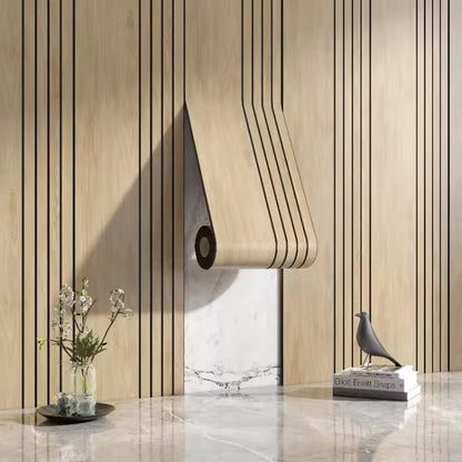 Modern Self‑Adhesive 3D Wood‑Effect Wall Covering — Peel‑and‑Stick Decorative Grille Wall Panels for Professional‑Style DIY Home Decor Makeovers