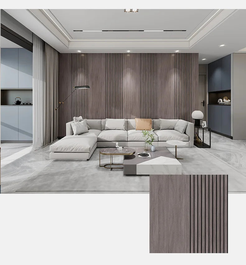 Modern Self‑Adhesive 3D Wood‑Effect Wall Covering — Peel‑and‑Stick Decorative Grille Wall Panels for Professional‑Style DIY Home Decor Makeovers