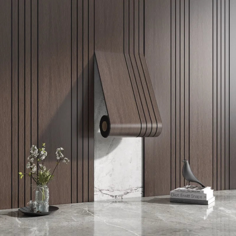 Modern Self‑Adhesive 3D Wood‑Effect Wall Covering — Peel‑and‑Stick Decorative Grille Wall Panels for Professional‑Style DIY Home Decor Makeovers