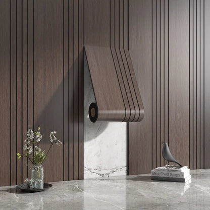 Modern Self‑Adhesive 3D Wood‑Effect Wall Covering — Peel‑and‑Stick Decorative Grille Wall Panels for Professional‑Style DIY Home Decor Makeovers