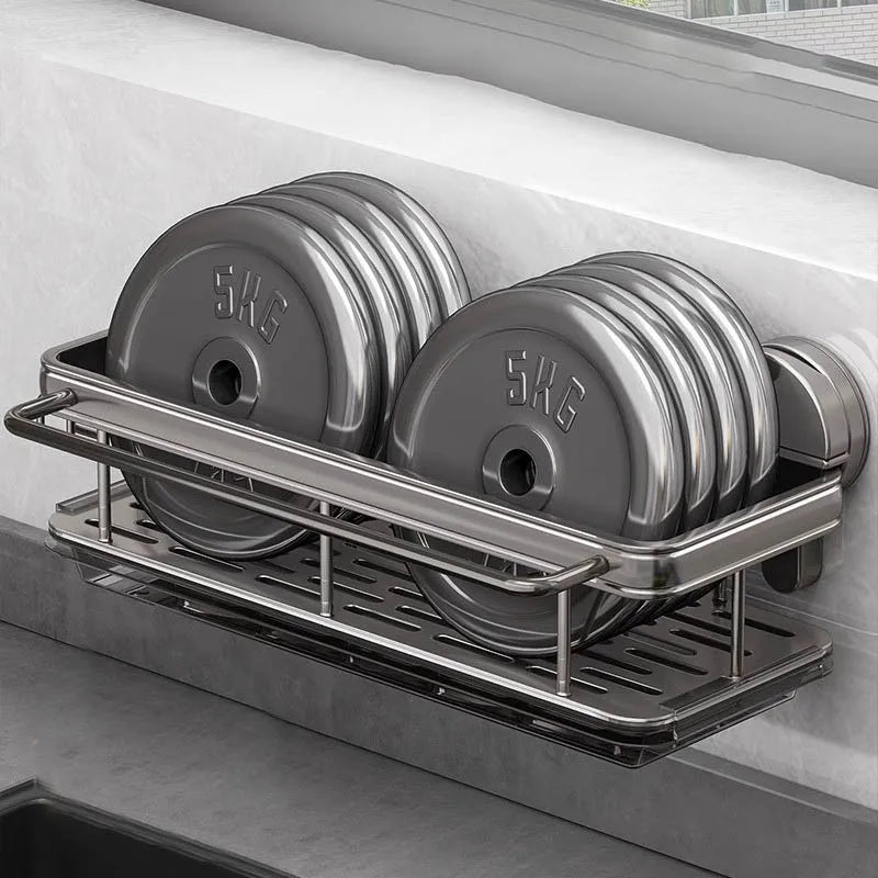 No-Drill Aluminum Bathroom Shelf – Quick Release Suction Cap Shower Rack for Washroom, Toilet & Kitchen Storage