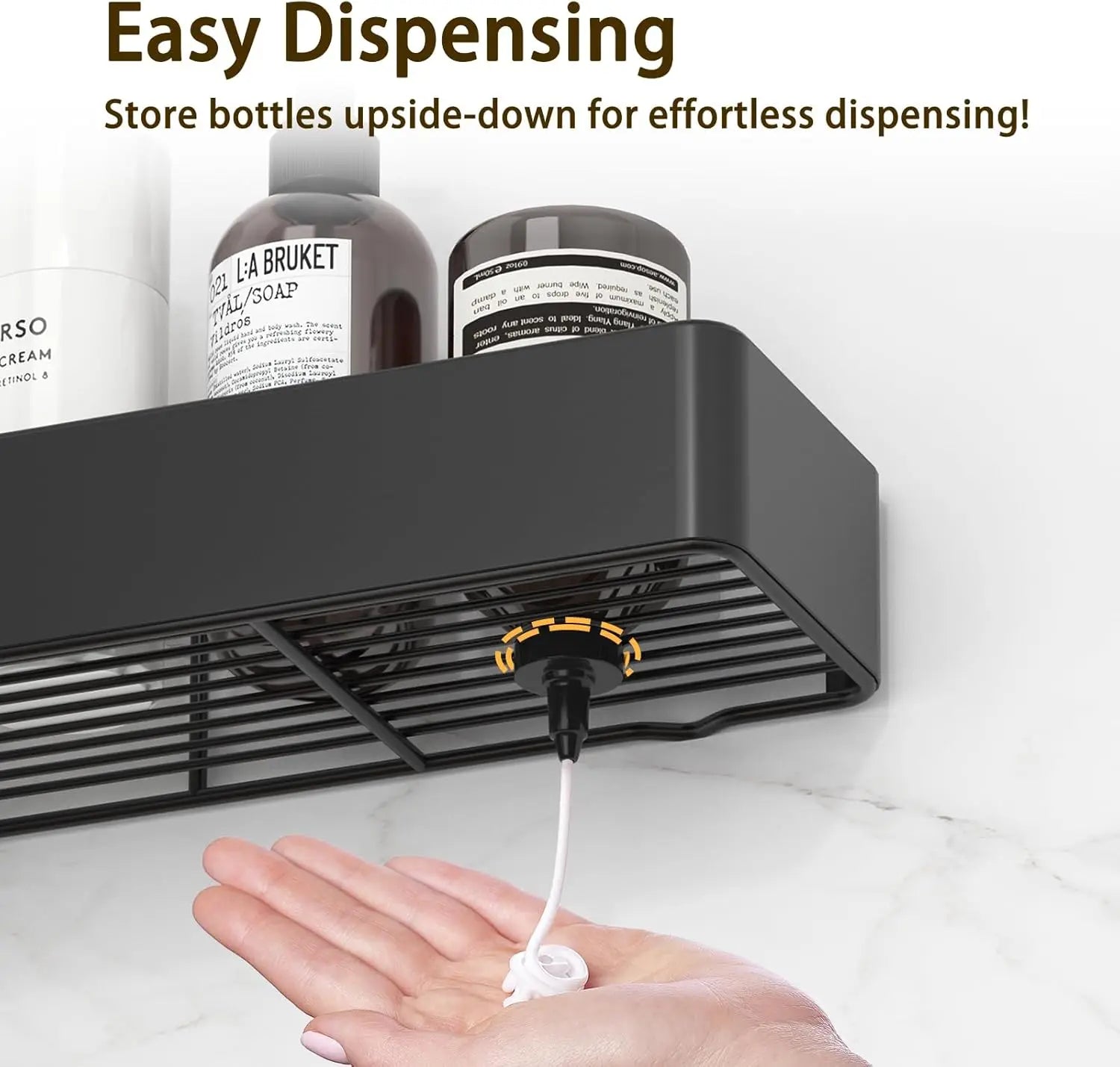 No-Drill Bathroom Cosmetics Organizer – Sleek & Modern Wall-Mounted Shower Shelves with Soap Holder & Hooks