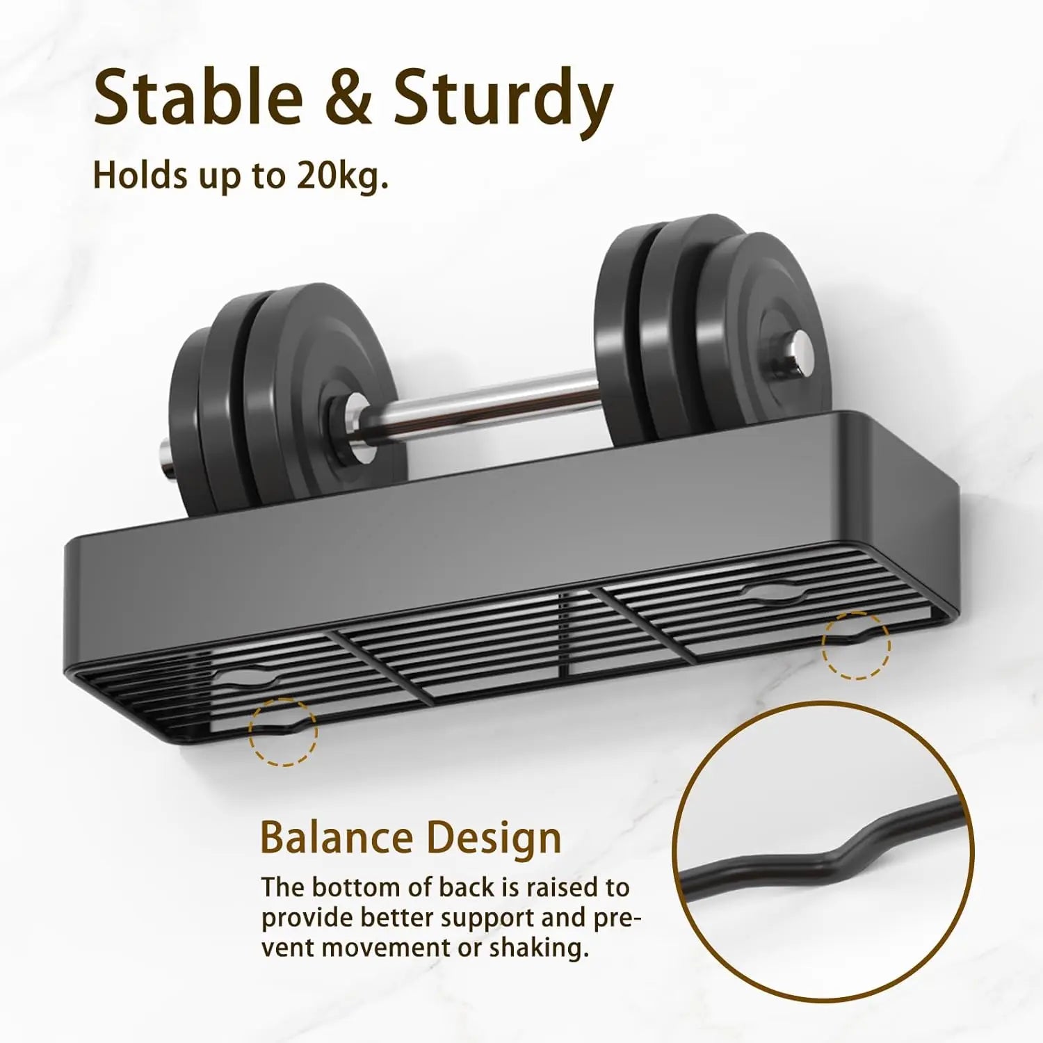 No-Drill Bathroom Cosmetics Organizer – Sleek & Modern Wall-Mounted Shower Shelves with Soap Holder & Hooks