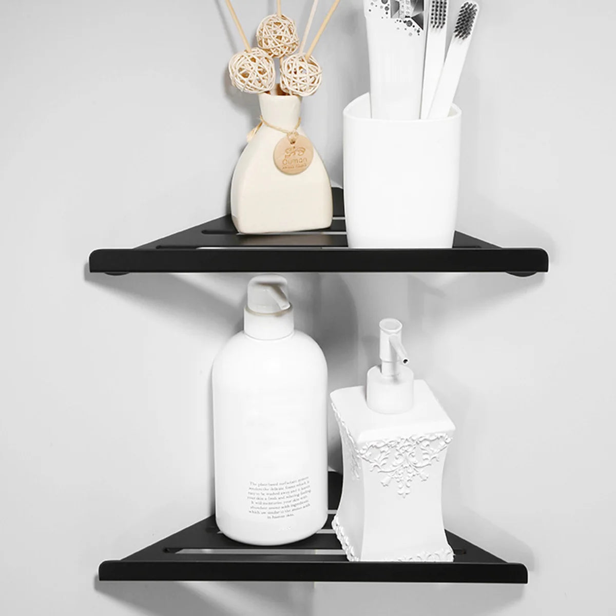 No-Drill Shower Corner Shelf – 304 Stainless Steel Wall-Mount Organizer for Bathroom Essentials