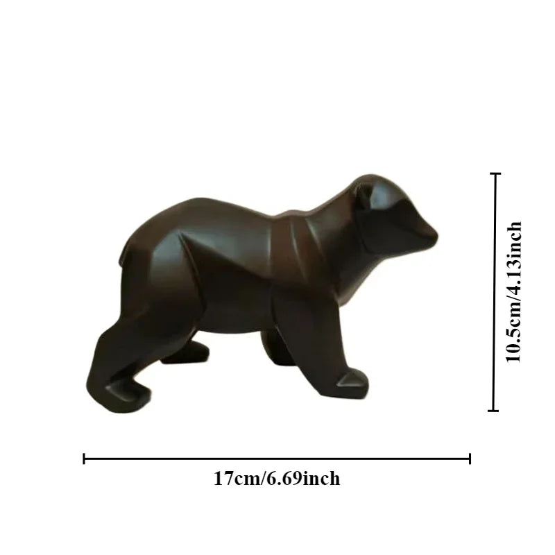 Nordic Geometric Bear Figurines Sculptured Resin Statue Animal Ornaments For Coffee Table Desktop Mantelpiece Modern Home Decor
