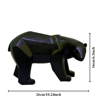 Nordic Geometric Bear Figurines Sculptured Resin Statue Animal Ornaments For Coffee Table Desktop Mantelpiece Modern Home Decor
